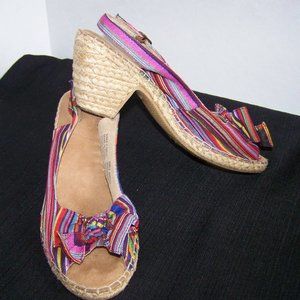 CROFT&BARROW Frida Espadrille Rainbow Bow Peep Toe